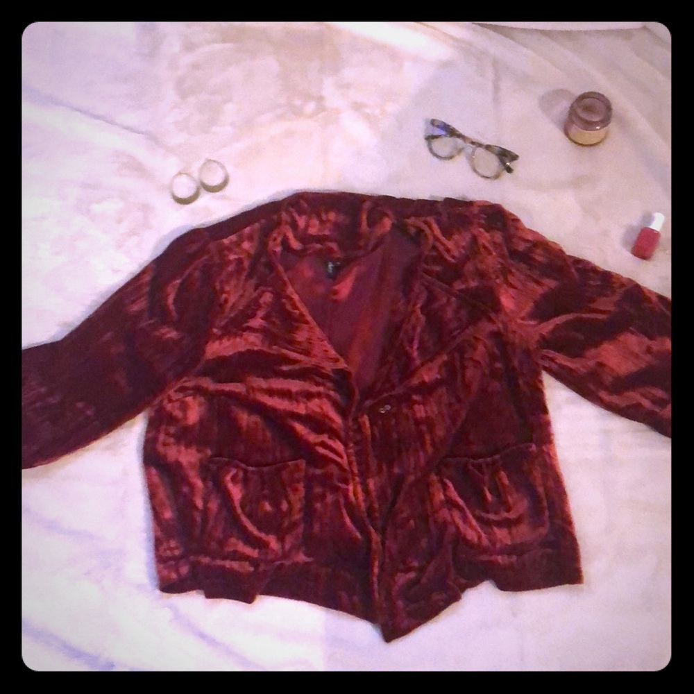 Red velvet coat perfect for being stylish